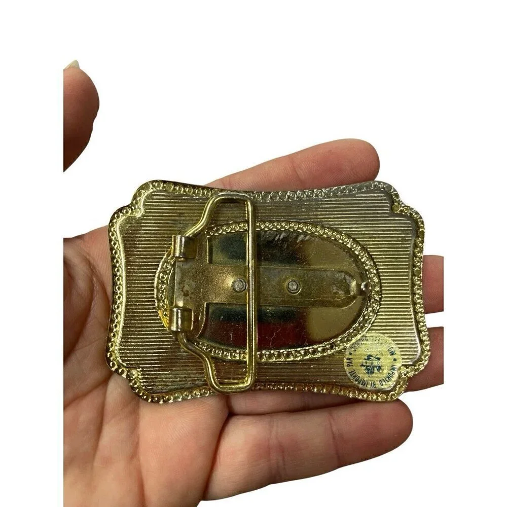 Vintage Western-Style Belt Buckle Metal Unisex Belt Buckle Collectible Wagon
